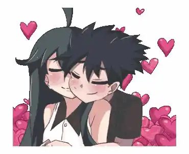 Cute Pixel Art Couple Hugging