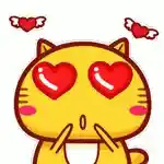Cute Animated Cat with Hearts