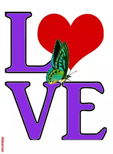 Love Animated Greeting Card with Butterfly