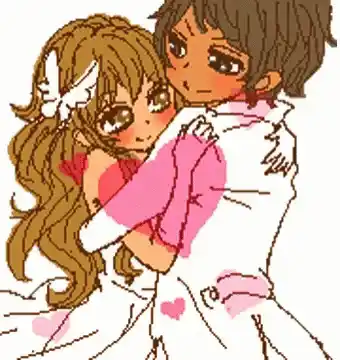 Sweet Animated Couple Hugging