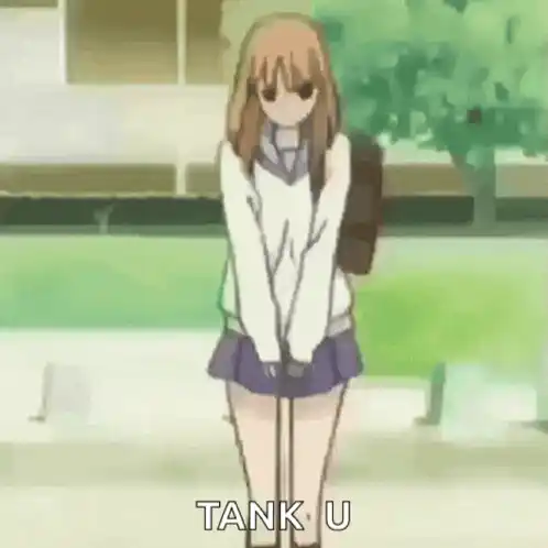 Funny Anime Girl Says Thank You