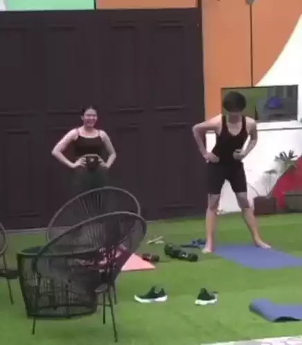 Anji Salvacion & KD Estrada Exercising