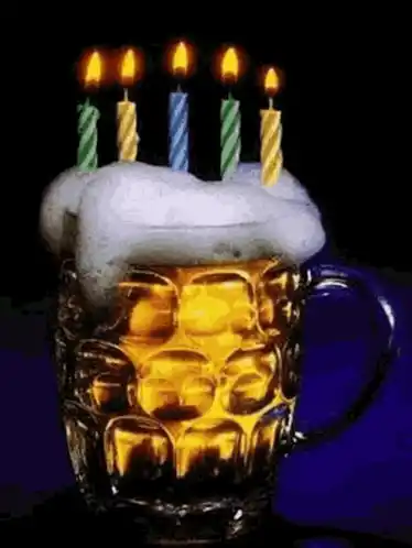 Birthday Beer Mug with Candles
