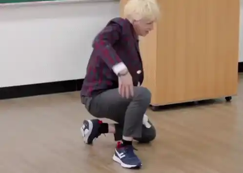 Bang Chan's Dynamic Floor Dance Move
