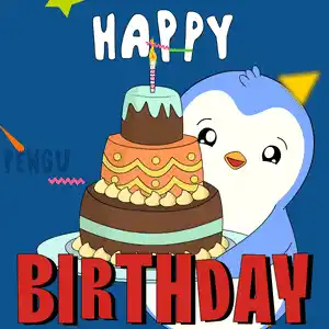 Pudgy Penguin Happy Birthday Cake Party