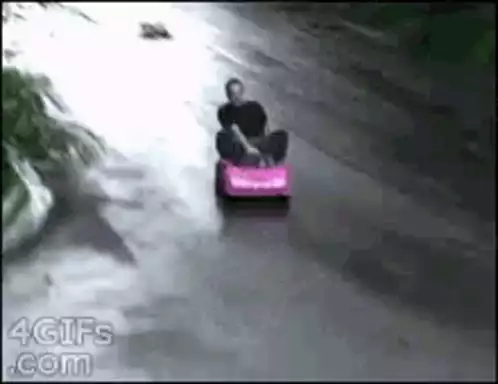 Funny Pink Car Ride Fail