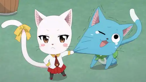 Carla and Happy: Playful Anime Cats