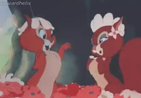 Cute Cartoon Squirrel Couple Love