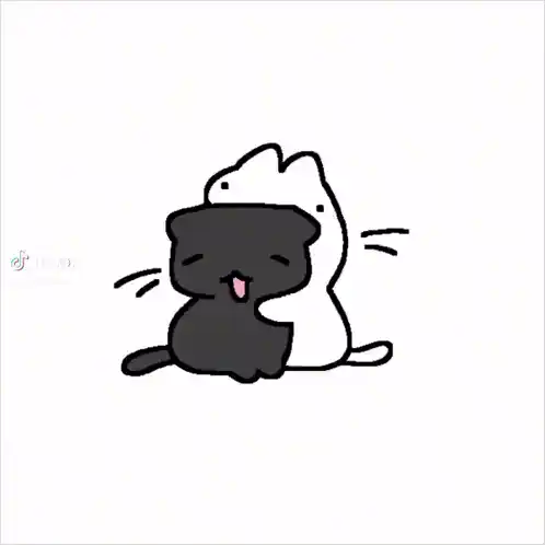 Cute Cartoon Cats Hugging