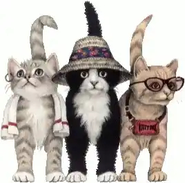 Booty Cats: Three Cats in Hats and Glasses