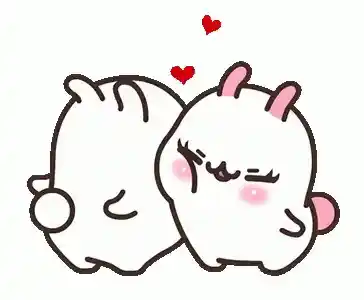 Cute Bunnies Cheek To Cheek In Love