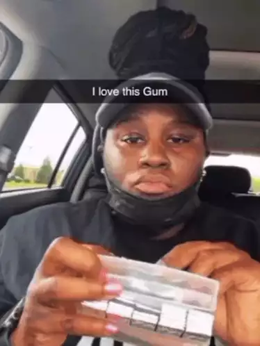 Woman Chewing Gum: I Love This Gum