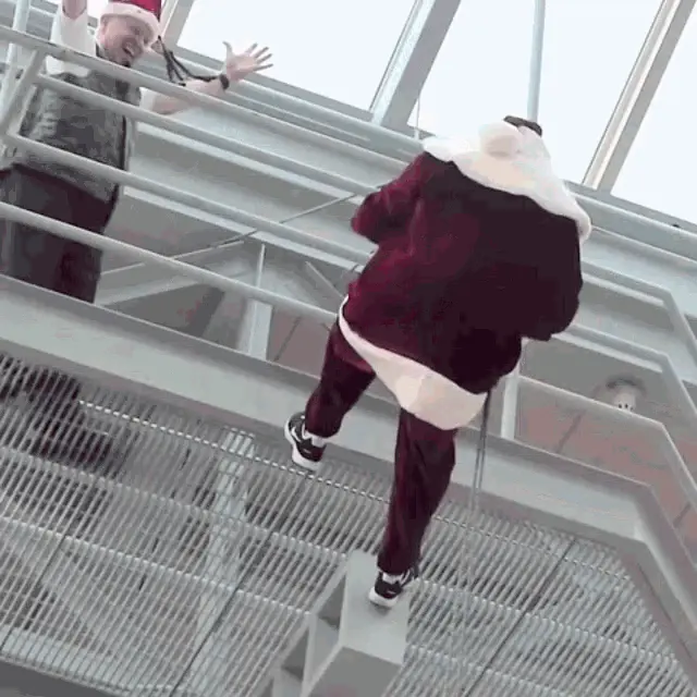 Santa Claus Rappelling Mishap