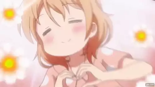 Cocoa Gochiusa Makes a Heart Gesture