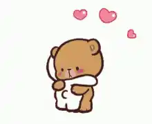 Cute Bears Hugging with Hearts