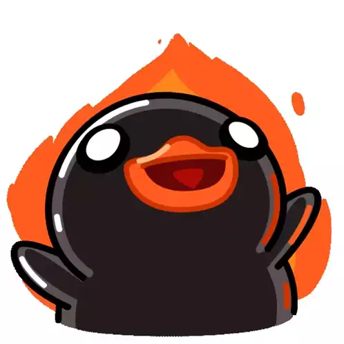 Cxyduck on Fire: Excited Cartoon Duck