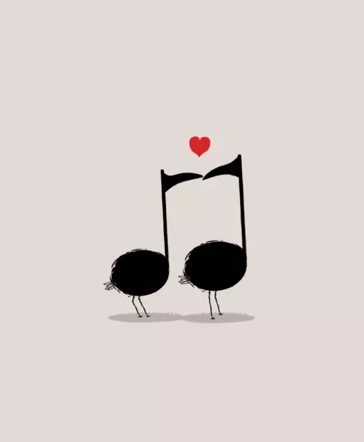Downsign Love Song: Musical Notes & Hearts