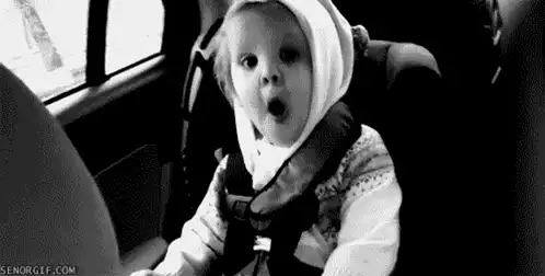 Happy Baby's Surprised Reaction