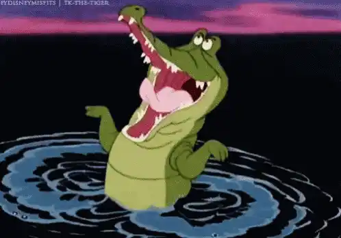 Excited Happy Crocodile from Peter Pan