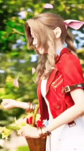 Final Fantasy VII: Aerith with a Flower