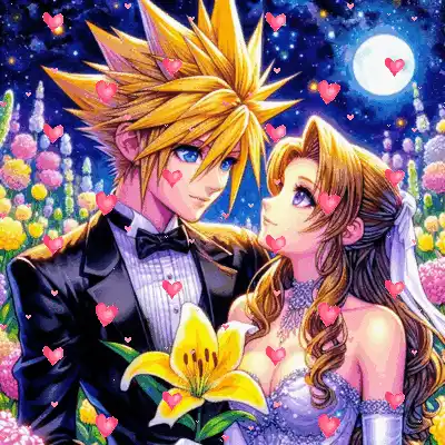 FFVII: Cloud & Aerith Wedding Fanart