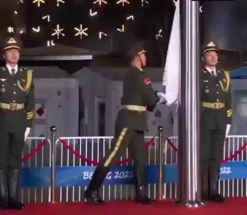Soldier's Olympic Flag Unfurling Fail
