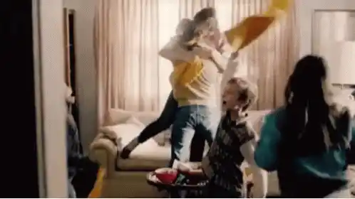 Excited Family Pillow Fight