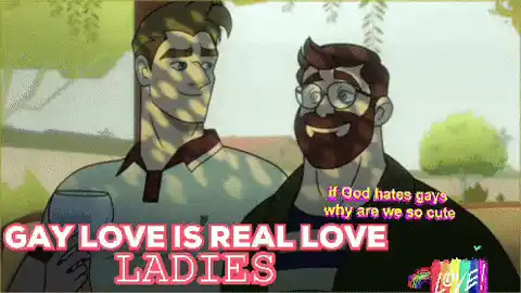 Gay Love Is Real: Cute Animated Kiss