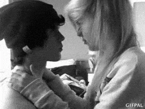 black and white love GIF