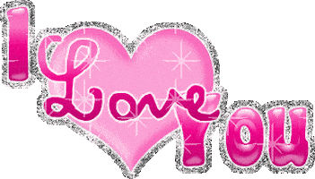 I Love You Glitter Sticker