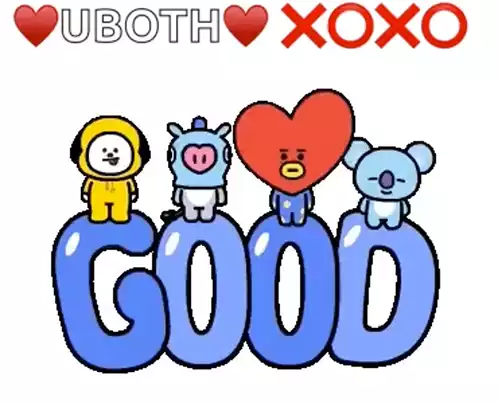 Cute BT21 Characters on 'GOOD' Cartoon