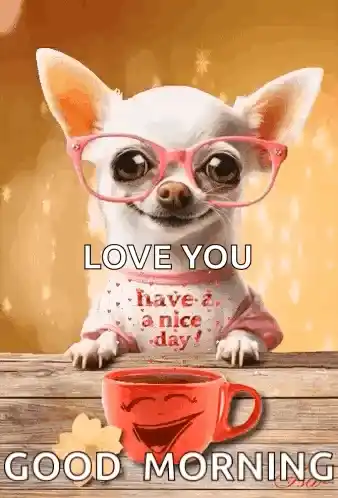 Good Morning Love You - Cute Dog Wink