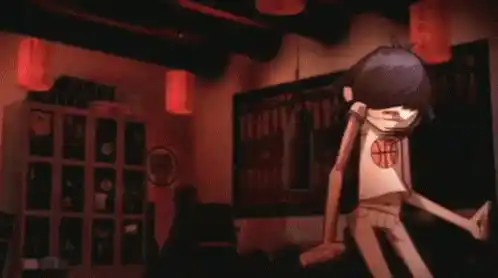 Gorillaz Character Dancing in Red Room