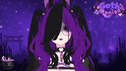 Goth Maniac Anime Girl Waving Hello
