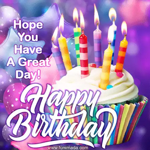 Happy Birthday Cupcake with Candles