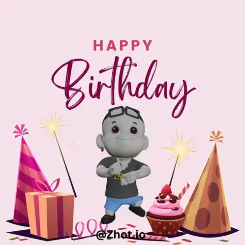 Happy Birthday Celebration with Dancing Character