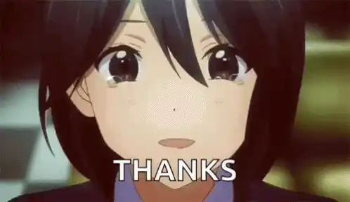 Anime Girl's Happy Cry with Thanks