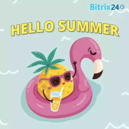 Hello Summer: Pineapple on Flamingo Float