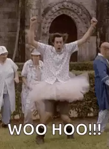 Man's Excited Tutu Dance - WOO HOO!!!