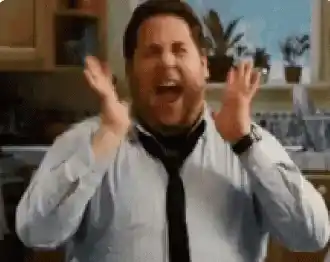 Jonah Hill's Happy Excited Reaction