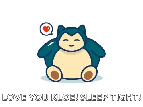 Cute Snorlax Heart: Love You Kloe!