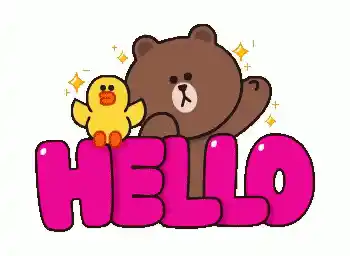 Hello with Brown and Sally (Line Friends)