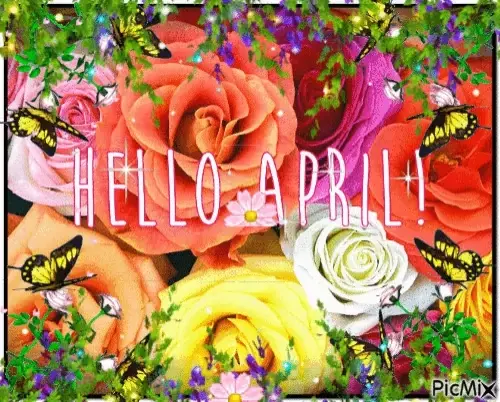 Hello April: Vibrant Floral Greeting