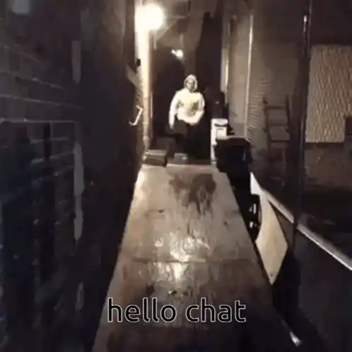 Hello Chat: Person Slides Down Hallway