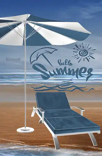 Hello Summer Beach Scene