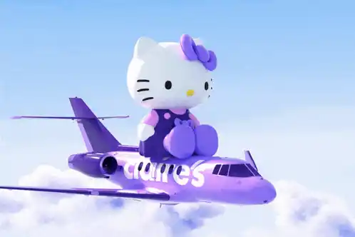 Hello Kitty on Claire's Purple Plane