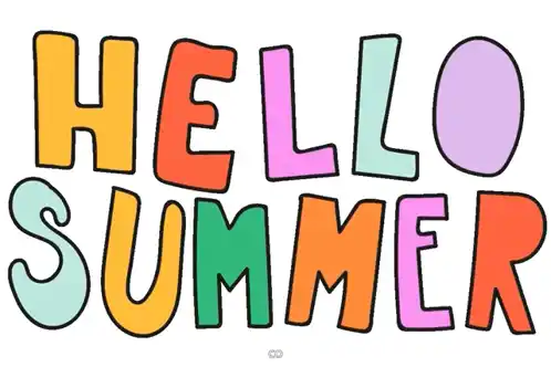 Hello Summer Colorful Text