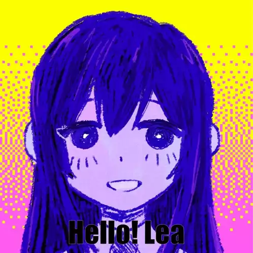 Hello Lea - Blue Haired Girl Drawing