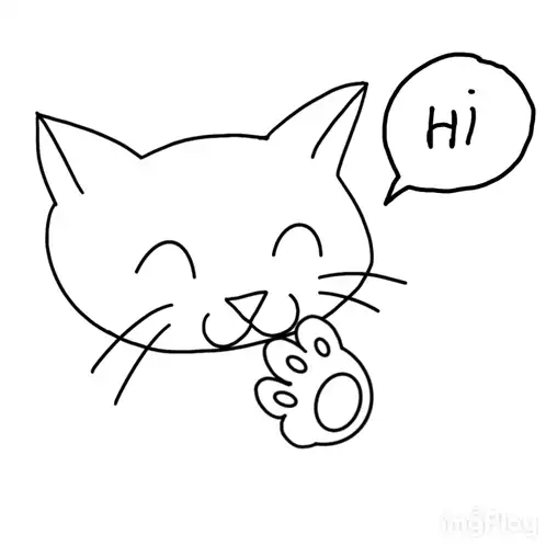 Cute Cat Waving 'Hi'