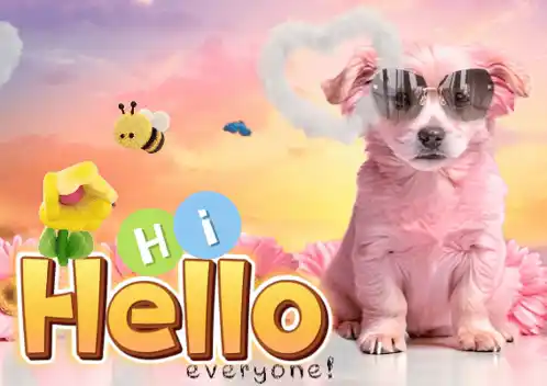 Cute Pink Puppy Says Hi Hello Everyone!